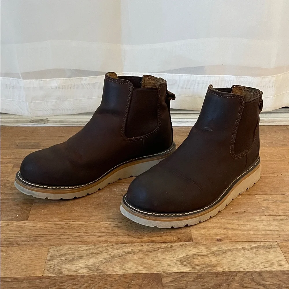 Women’s Carhartt Brown Leather Chelsea Boots Size 7.5 - Picture 1 of 8